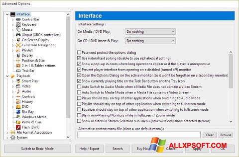 Capture d'écran Zoom Player pour Windows XP