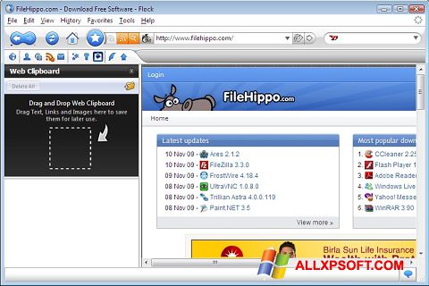 Capture d'écran Flock pour Windows XP