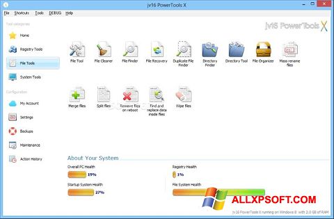 Capture d'écran jv16 PowerTools pour Windows XP