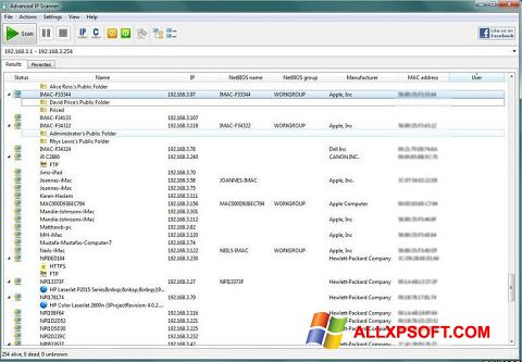 Capture d'écran Advanced IP Scanner pour Windows XP