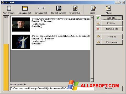 Capture d'écran DVD Flick pour Windows XP
