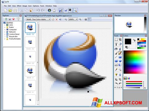 Capture d'écran IcoFX pour Windows XP