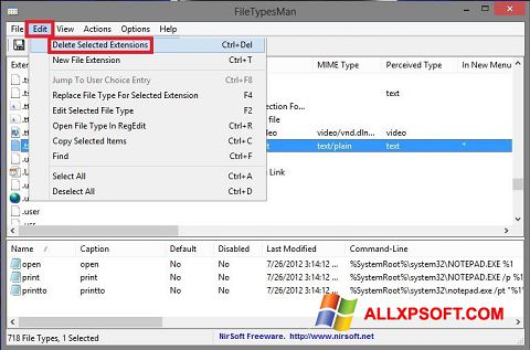 Capture d'écran Unassociate File Types pour Windows XP