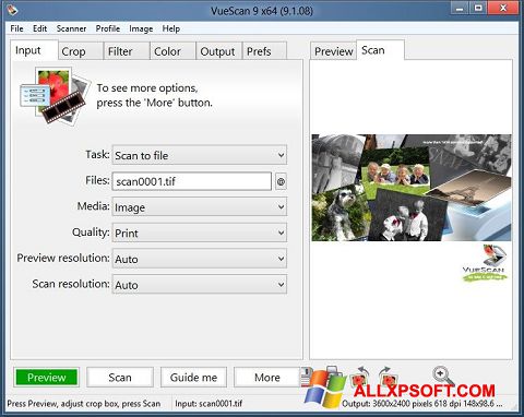 Capture d'écran VueScan pour Windows XP