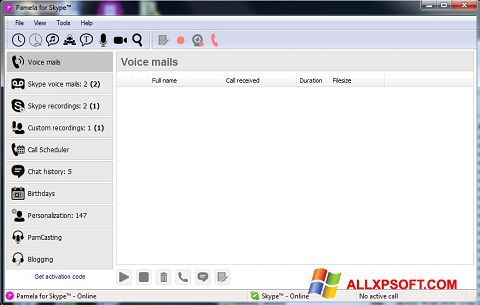 Capture d'écran Pamela for Skype pour Windows XP