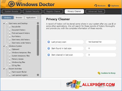 Capture d'écran Windows Doctor pour Windows XP