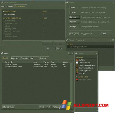 Capture d'écran Steam pour Windows XP