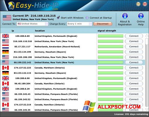 Capture d'écran Hide IP Easy pour Windows XP