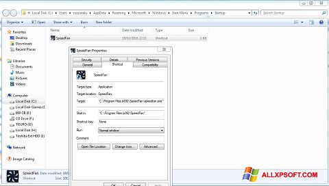 Capture d'écran SpeedFan pour Windows XP