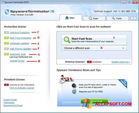 Capture d'écran Spyware Terminator pour Windows XP