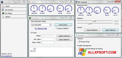 Capture d'écran ClockGen pour Windows XP