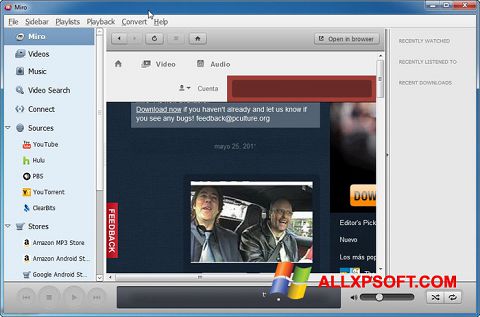 Capture d'écran Miro pour Windows XP