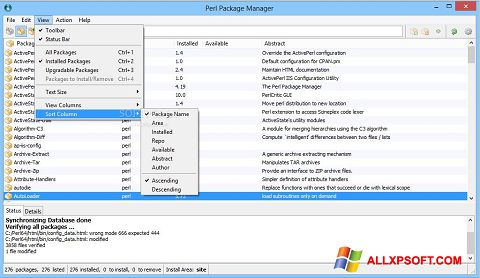Capture d'écran ActivePerl pour Windows XP