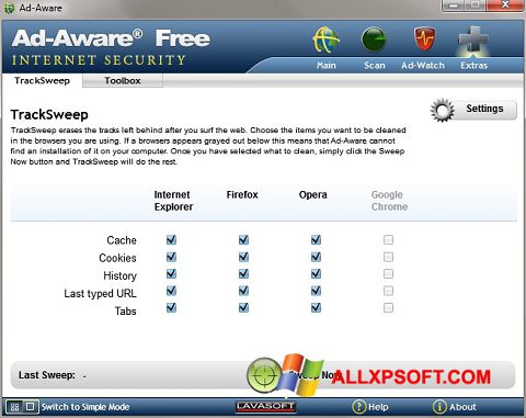 Capture d'écran Ad-Aware pour Windows XP