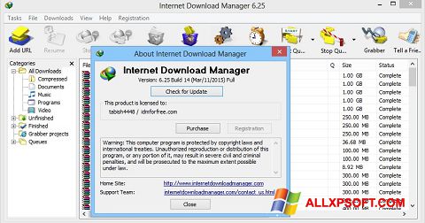 Capture d'écran Internet Download Manager pour Windows XP
