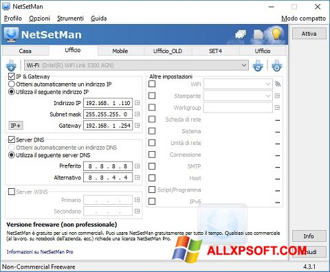 Capture d'écran NetSetMan pour Windows XP