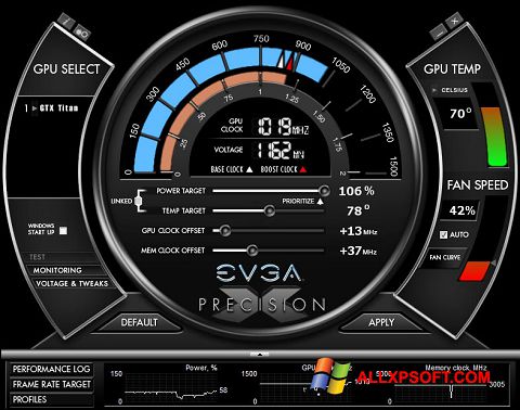 Capture d'écran EVGA Precision X pour Windows XP