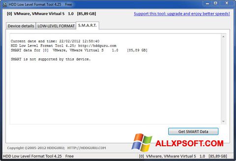 Capture d'écran HDD Low Level Format Tool pour Windows XP