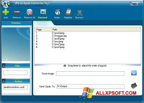 Capture d'écran Epub Reader pour Windows XP