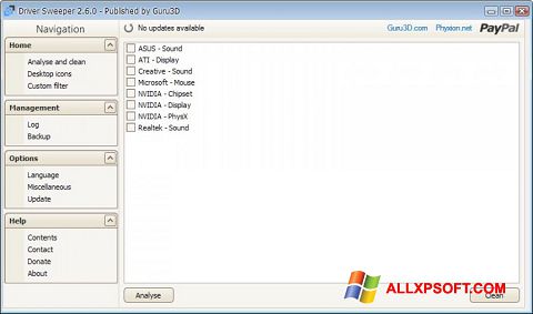 Capture d'écran Driver Sweeper pour Windows XP