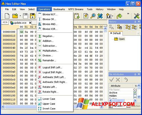Capture d'écran Hex Editor Neo pour Windows XP