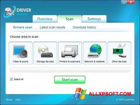 Capture d'écran Carambis Driver Updater pour Windows XP