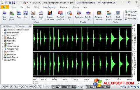Capture d'écran Free Audio Editor pour Windows XP
