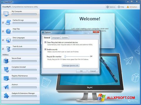 Capture d'écran CleanMyPC pour Windows XP