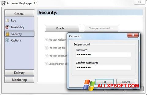 Capture d'écran Ardamax Keylogger pour Windows XP