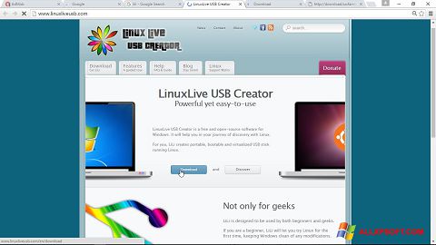 Capture d'écran LinuxLive USB Creator pour Windows XP