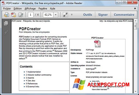 Capture d'écran PDFCreator pour Windows XP