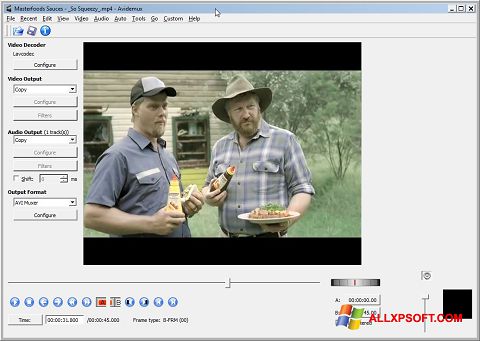 Capture d'écran Avidemux pour Windows XP