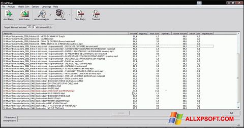 Capture d'écran MP3Gain pour Windows XP