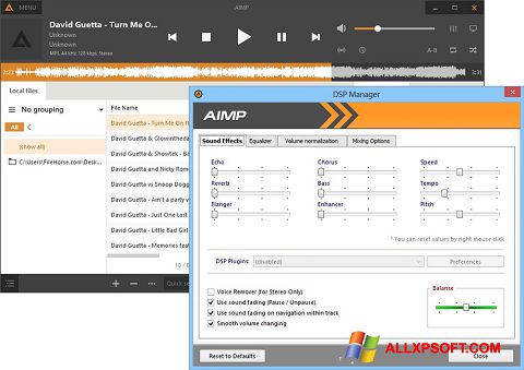 Capture d'écran AIMP pour Windows XP