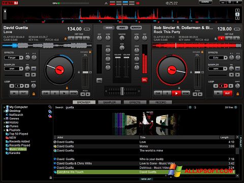 Capture d'écran Virtual DJ Pro pour Windows XP
