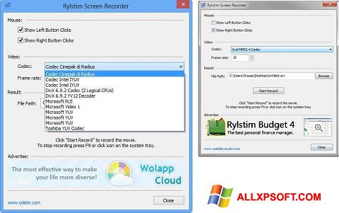 Capture d'écran Rylstim Screen Recorder pour Windows XP