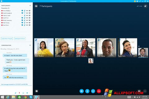 Capture d'écran Skype for Business pour Windows XP