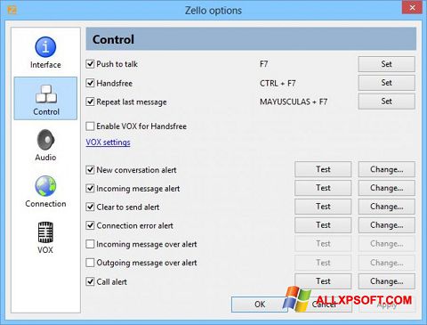 Capture d'écran Zello pour Windows XP
