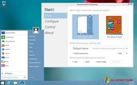 Capture d'écran Start8 pour Windows XP