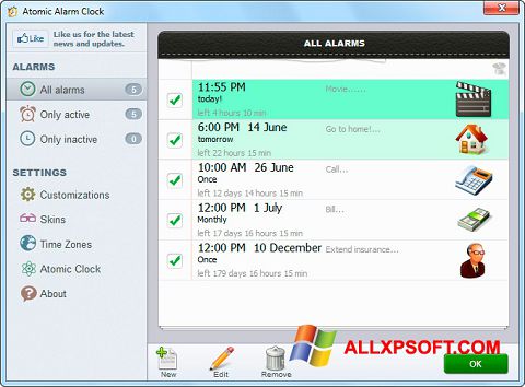 Capture d'écran Atomic Alarm Clock pour Windows XP