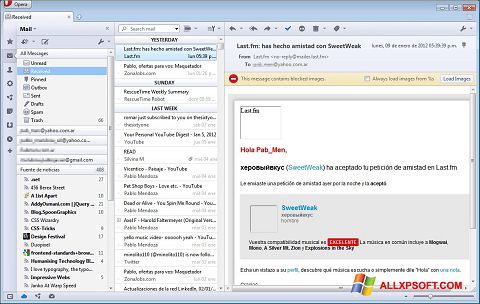 Capture d'écran Opera Mail pour Windows XP