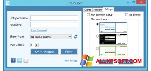 Capture d'écran mHotspot pour Windows XP