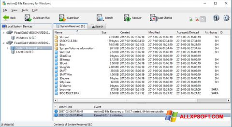 Capture d'écran Active File Recovery pour Windows XP