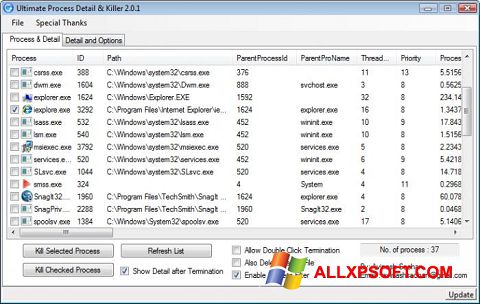 Capture d'écran Process Killer pour Windows XP