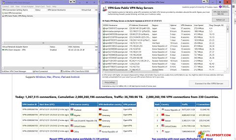 Capture d'écran VPN Gate pour Windows XP