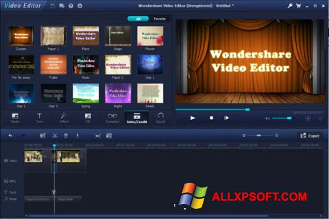 Capture d'écran Wondershare Video Editor pour Windows XP