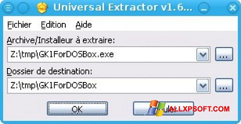 Capture d'écran Universal Extractor pour Windows XP