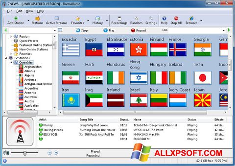 Capture d'écran RarmaRadio pour Windows XP
