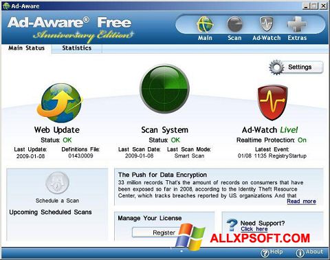 Capture d'écran Ad-Aware Free pour Windows XP