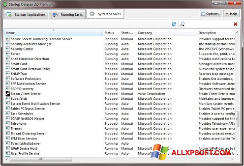 Capture d'écran Startup Delayer pour Windows XP